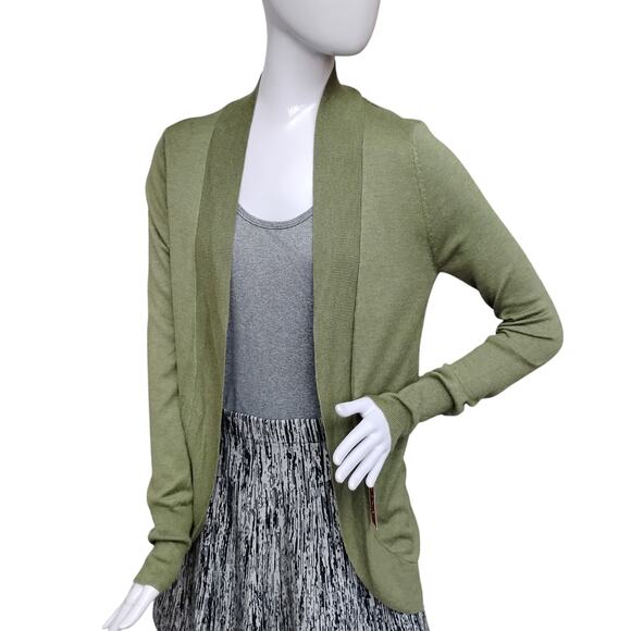 Merona Open Cardigan Size Medium Olive Green Long Sleeve Super Fine Knit NWT - Picture 1 of 8